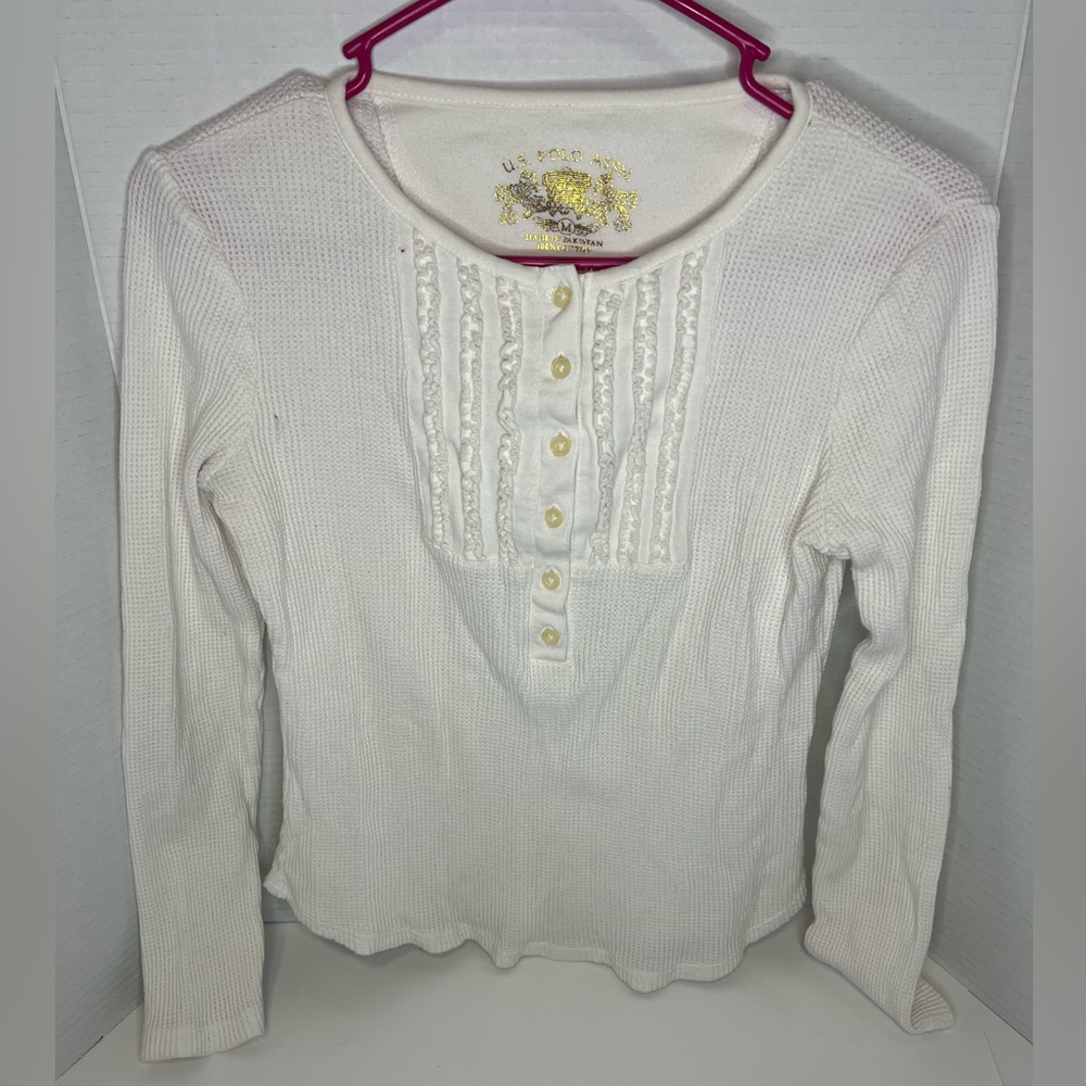 U.S. Polo Assn. White Long Sleeve Top